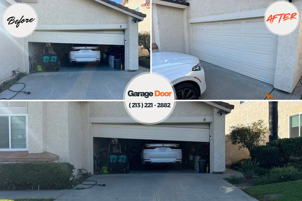Before and after: garage door repair Glendale, CA